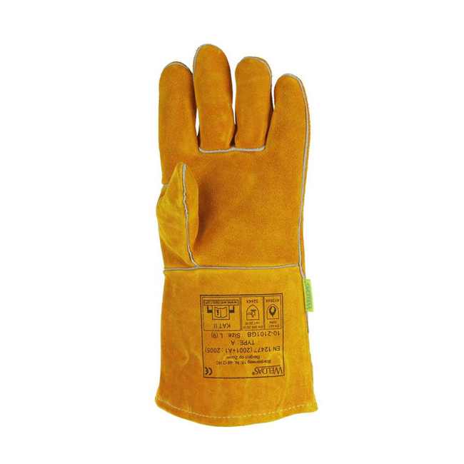 Gant soudeur avec doublage en coton modèle économique cuir croûte bovin Golden Brown? Taille L