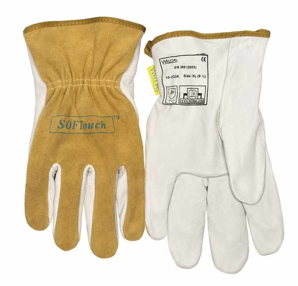 Gant de conduite Softouch? sensibilité au bout des doigts paume fleur bovin revers bovin croûte Taille M