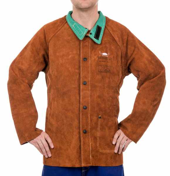 Veste soudeur Lava Brown? en cuir croûte bovin longueur 76 cm  Taille M