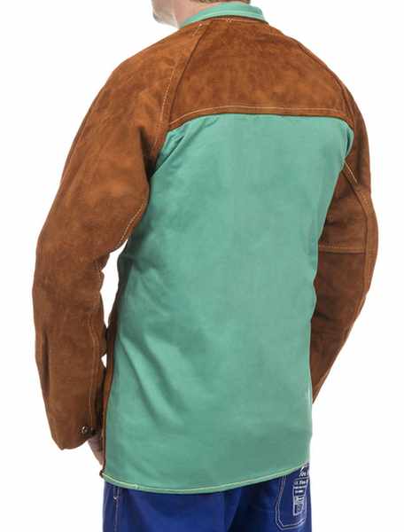 Veste soudeur Lava Brown? en cuir croûte bovin avec dos en coton proban longueur 76 cm  Taille M