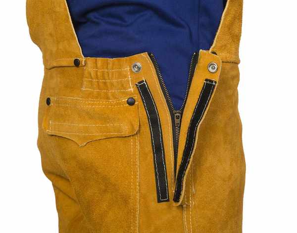 Pantalon Golden Brown? en cuir croûte bovin protection poitrine Taille M