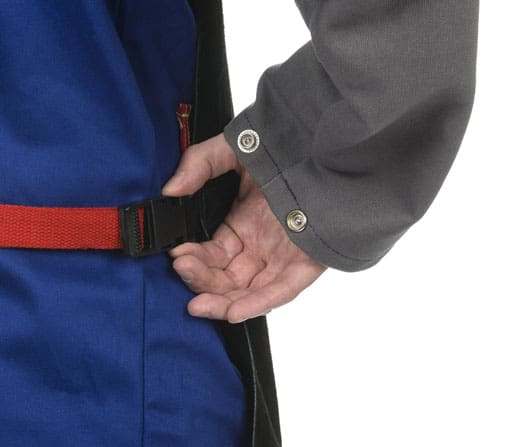 Tablier Arc Knight® cuir croûte noir de vache Long.51 cm Larg.56 cm pour boléro 38-4328 Taille M
