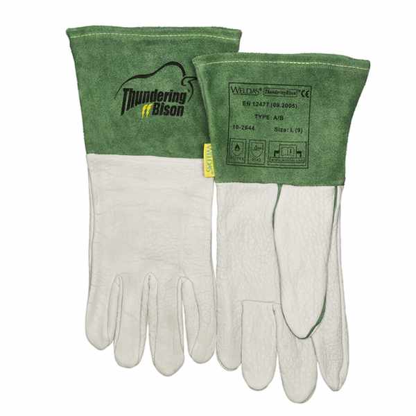 Gant soudeur ThunderingBison en cuir fleur de bison avec manchette en cuir de bovin croûte