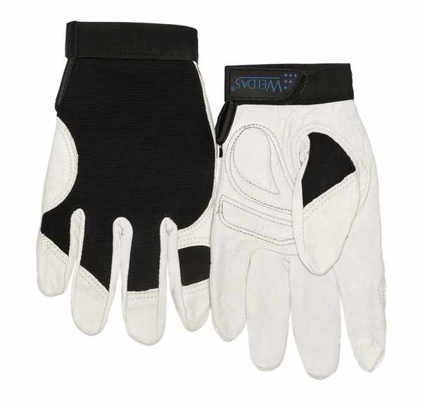 Gant manutention en cuir fleur chèvre avec dos extensible Spandex