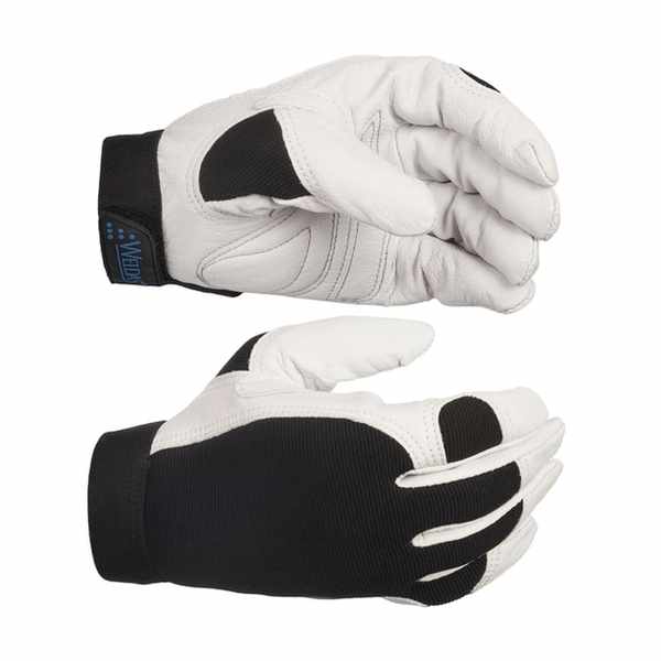 Gant manutention en cuir fleur chèvre avec dos extensible Spandex