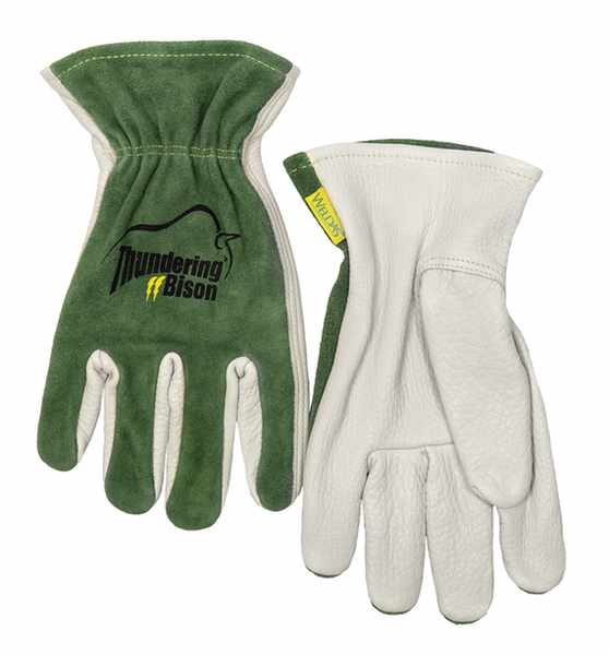 Gant de conduite ThunderingBison paume en cuir fleur de bison, revers en cuir croûte bovin