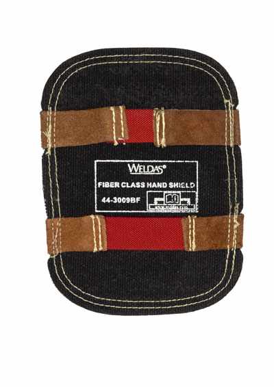 Protection de main fibre de verre avec dos en fibre de verre enduit noir, (la pièce)