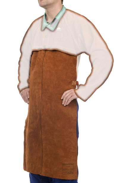 Tablier Lava Brown croûte bovin Long.71 cm, Larg.56 cm, pour 44-7800,44-2800,38-4330,33-2300