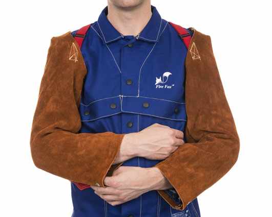 Manches Lava Brown en cuir croûte bovin, longueur 58 cm (la paire)