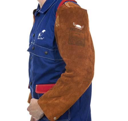 Manches Lava Brown en cuir croûte bovin, longueur 58 cm (la paire)