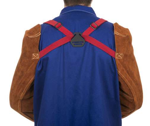 Manches Lava Brown en cuir croûte bovin, longueur 58 cm (la paire)