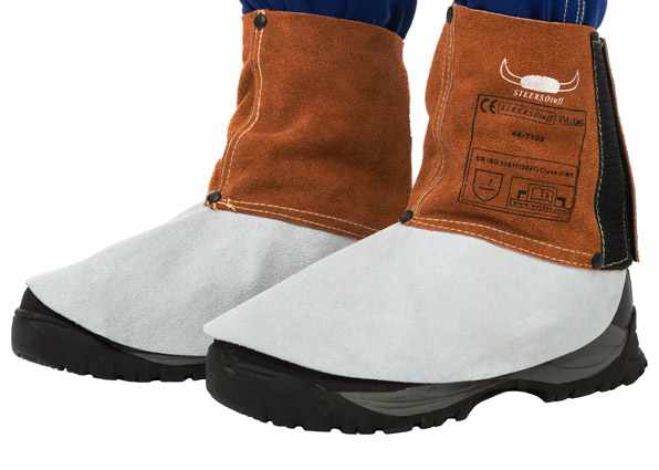 Guêtres Lava Brown en cuir croûte bovin, longueur 15 cm (la paire)