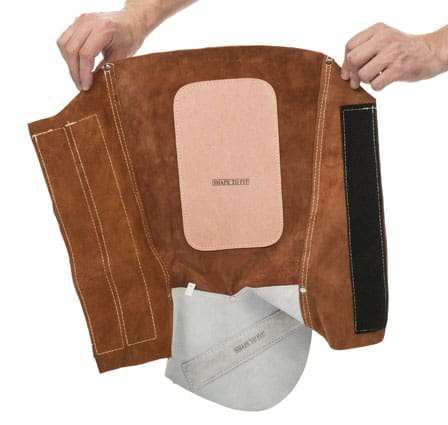 Guêtres Lava Brown en cuir croûte bovin,longueur 36 cm (la paire)