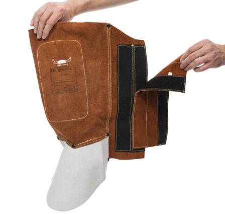 Extension pour guêtre Lava Brown 44-7114 en cuir croûte bovin, 15 cm de large (la paire)