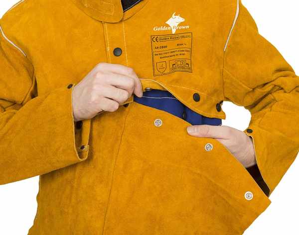 Bolero Golden Brown en cuir croûte bovin