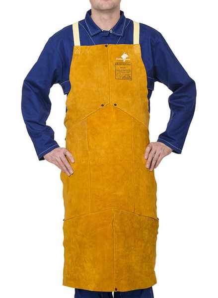 Tablier Golden Brown en cuir croûte bovin,longueur 91 cm, largeur 60 cm