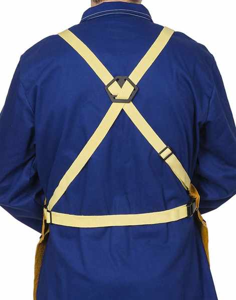 Tablier Golden Brown en cuir croûte bovin,longueur 107 cm, largeur 80 cm