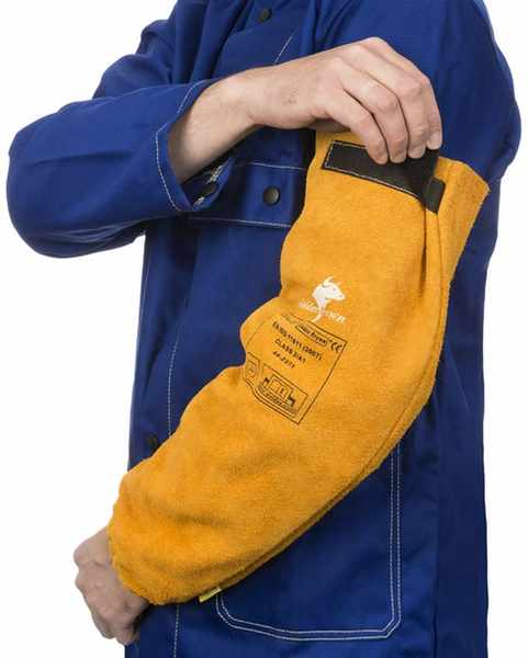 Manches Golden Brown en cuir croûte bovin (la paire)