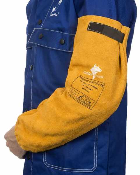 Manches Golden Brown en cuir croûte bovin (la paire)