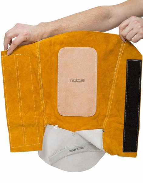 Guêtres Golden Brown en cuir croûte bovin, longueur 36 cm (la paire)