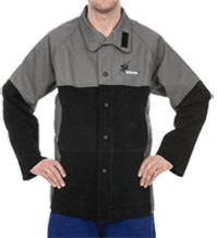 Arc Knight® veste de soudage, coton ignifugé 520 gr./m2, renfort de cuir, 96 cm.long.