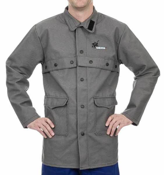 Arc Knight® veste de soudage, 96 cm. longueur, coton ignifugé 520 gr./m2