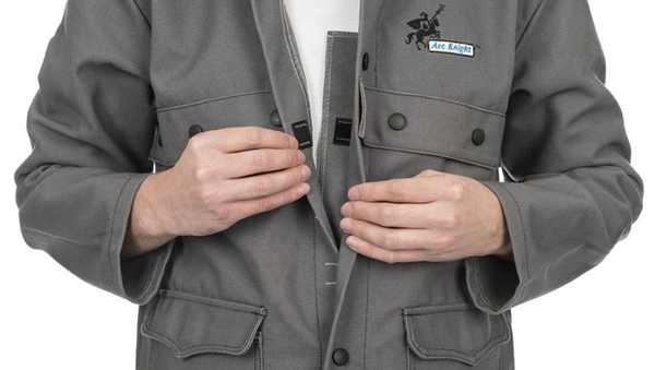 Arc Knight® veste de soudage, 96 cm. longueur, coton ignifugé 520 gr./m2