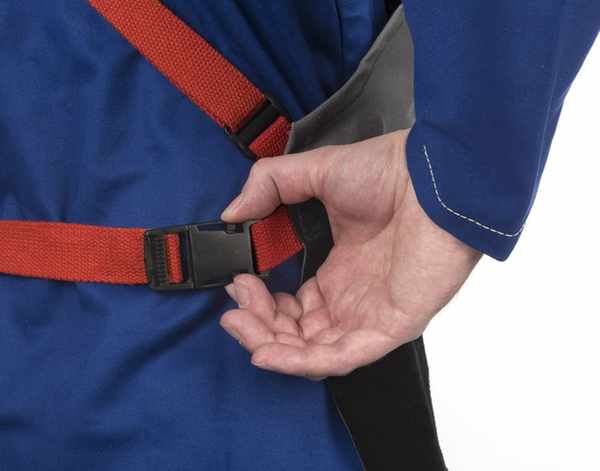 Tablier Arc Knight® coton ignifugé 520 gr./m2 + cuir croute noir de vache, Long.91cm, Larg.60cm