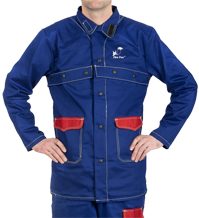 Veste Fire Fox  bleu en coton ignifugé, longueur 96 cm