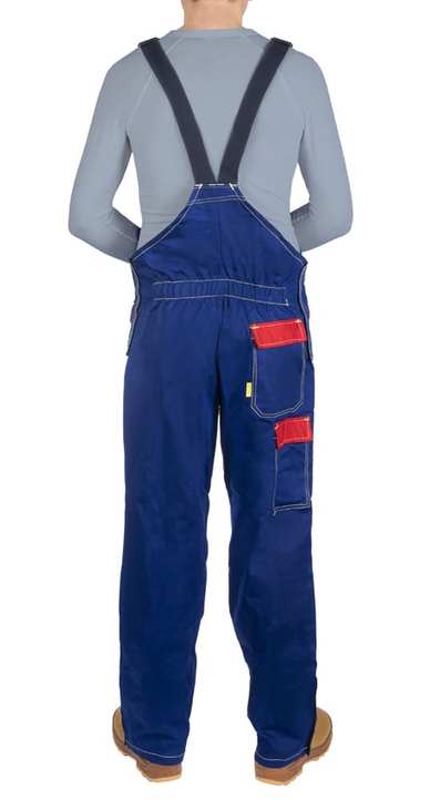 Salopette avec bretelles Fire Fox  bleu en coton ignifugé
