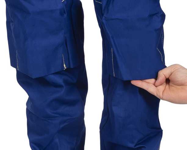 Salopette avec bretelles Fire Fox  bleu en coton ignifugé