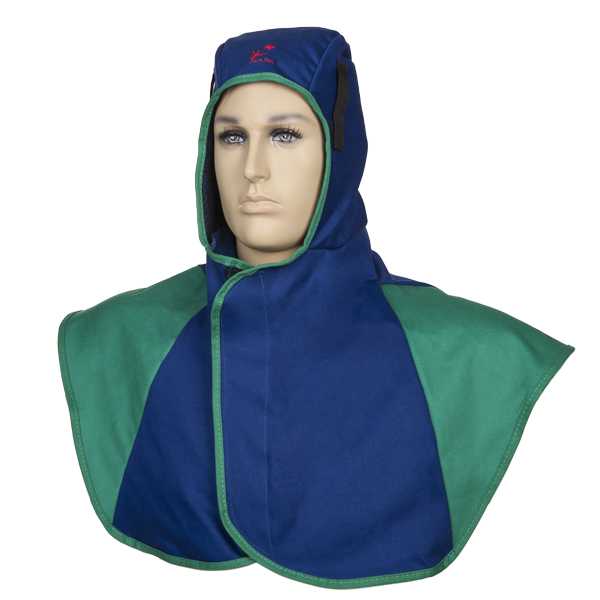 Fire Fox  Cagoule soudage bleue, ignifugé,version longue
