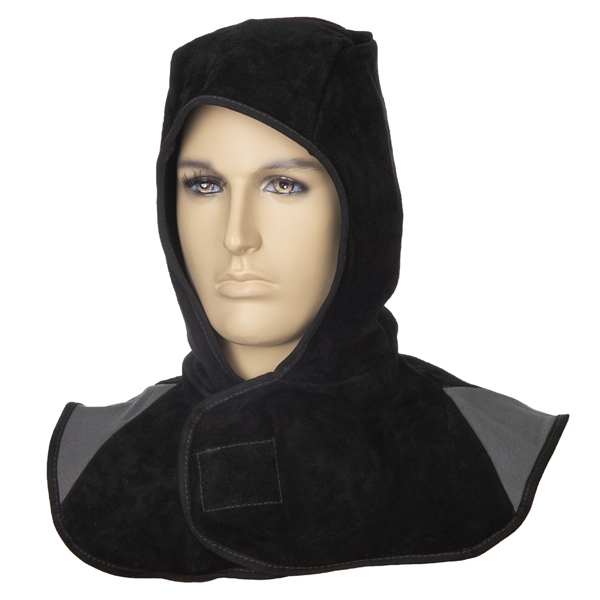 Capuche en cuir croûte noir Arc Knight®
