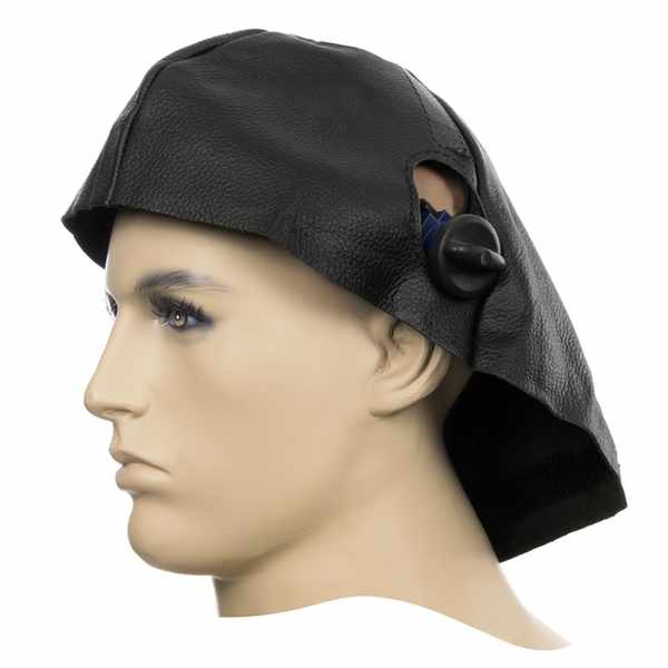 Capuche de soudage en cuir fleur porc noir