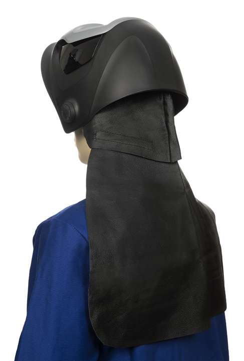 Protection pour la nuque en cuir fleur porc noir