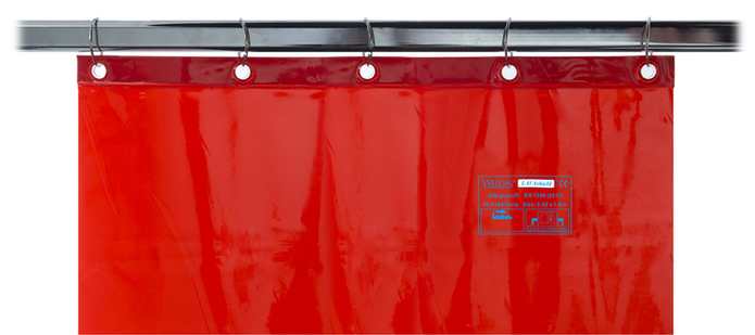 Orange/Rouge LAVAshield®écrans de soudage 1,74x1,74 m. Adapte l\'intérieur du cadre 1,8x1,8 m.
