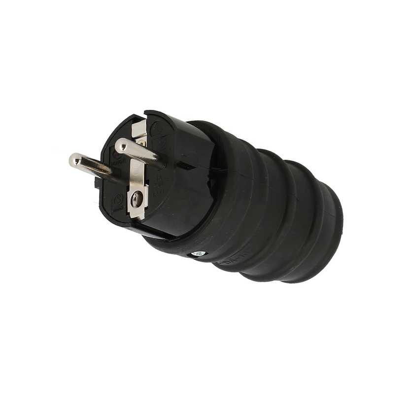 Fiche prise IP44  Mâle - 2P+T -  Elastomère 820124
