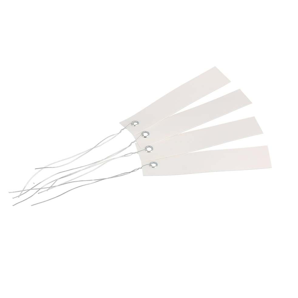 250 Etiquettes PVC Blanc 100*18mm Fil d\'accroche galvanisé lg 100mm 