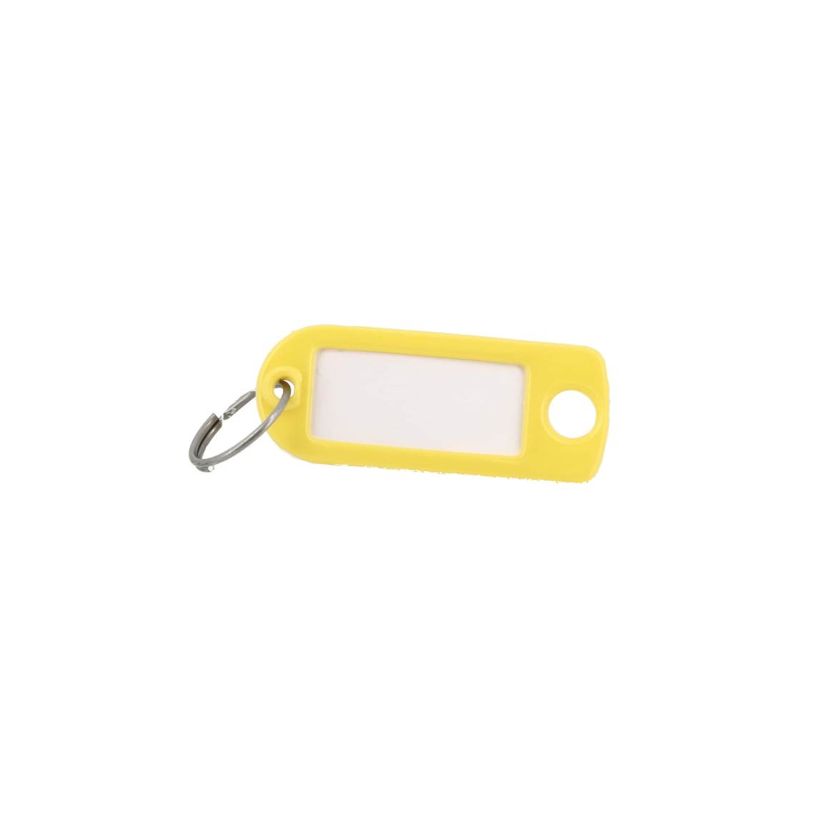 Porte clé plastique jaune à fenêtre 