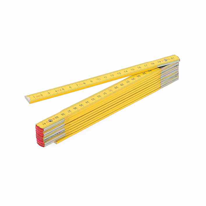 Double mètre bois jaune - ressorts laiton -10 b-REFYBJO210 