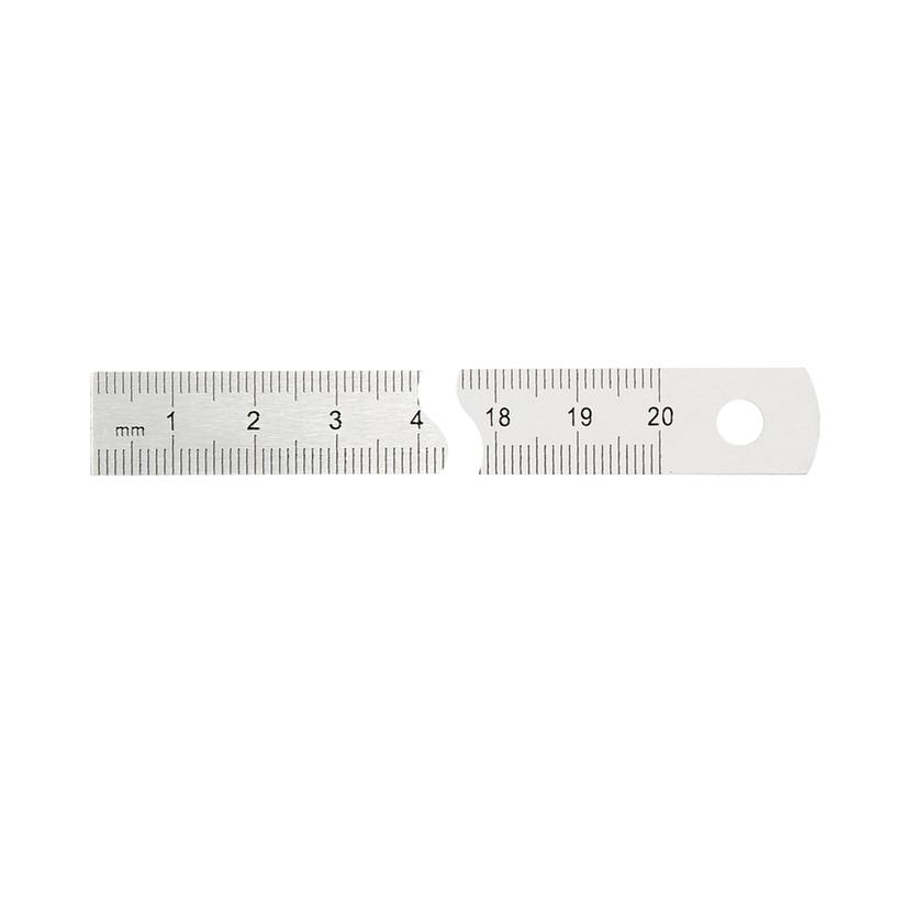 Réglet 200mm - 13x0.6mm - chromé mat - mm R et 1/2mm V