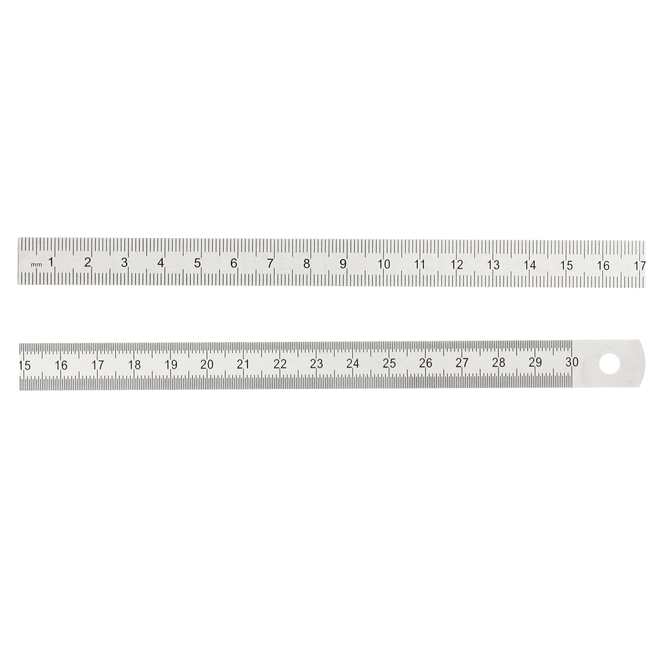 Réglet 300mm - 13x0.6 mm - chromé mat - mm R et 1/2mm V