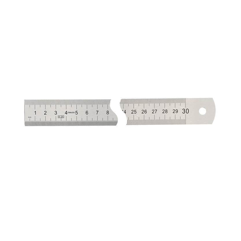Réglet 300mm - 25x0.6 mm - chromé mat - mm et 1/2mm - R§V