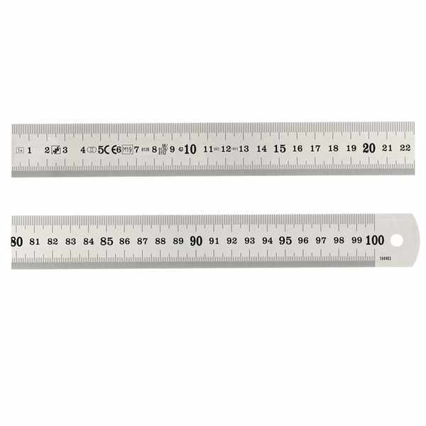Réglet 1000mm - 30x1mm - inox brillant - recto 1/2mm et mm