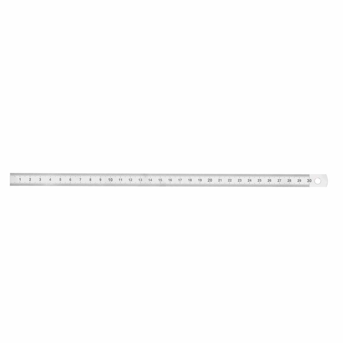 Réglet 300mm - 13x0.5mm - inox chromé mat - mm et 1/2mm
