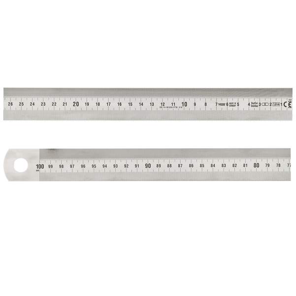Réglet inox mat 1/2 rigide lg.1000mm Grad. droite à gauche 30x1