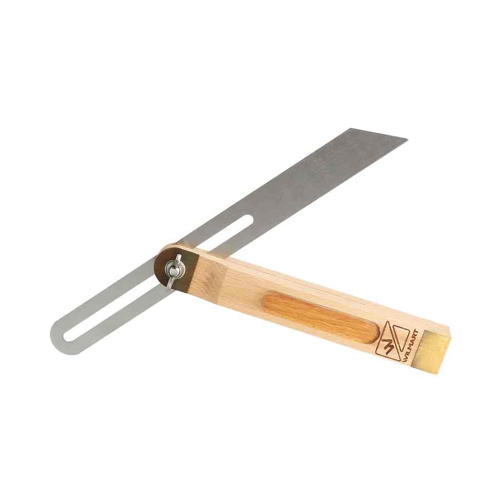Fausse équerre à coulisse - lg 250mm - talon bois - lame inox