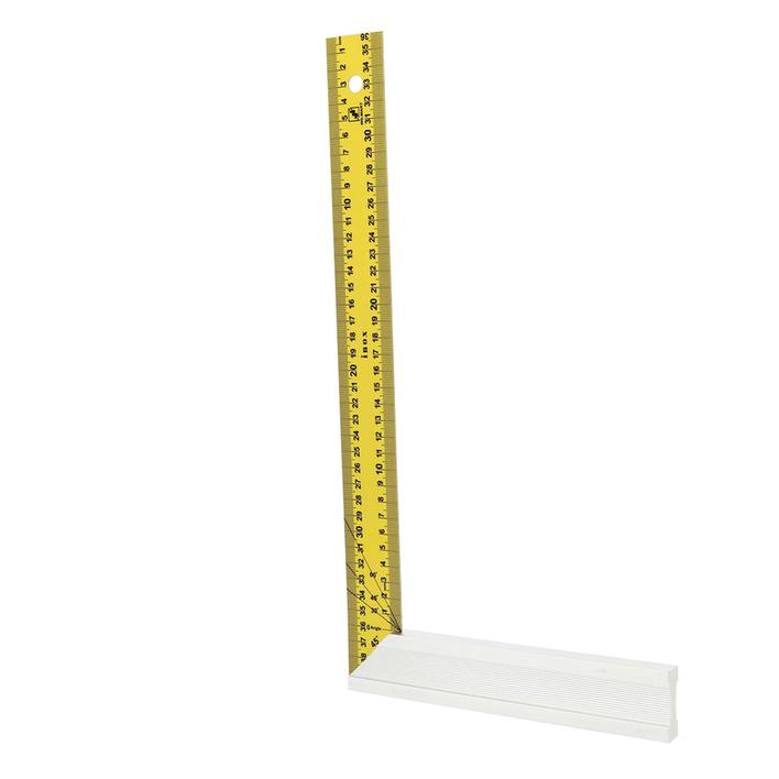 Equerre menuisier 400mm - talon alu - onglet- lame inox jaune
