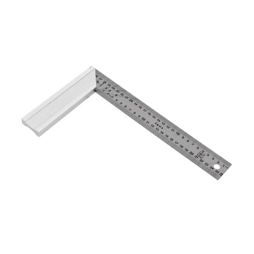 Equerre menuisier 300mm - talon alu - onglet - lame inox gravée