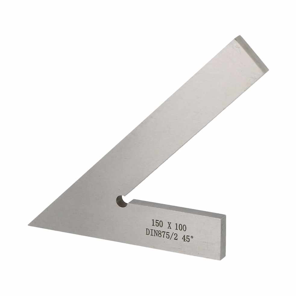 Equerre simple mécanicien - angle 45° -lg 150mmx100 - 1/25 DIN875 II